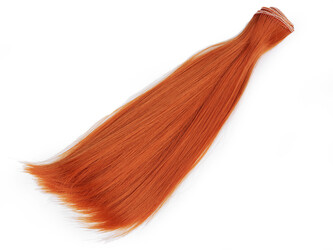 Paruka / vlasy pro panenky 20 cm - 1 ks - 4 rezavá stř.