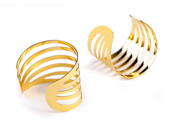 Kroužek na ubrousek - 4 ks - zlatá