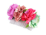 Kovový hřeben do vlasů s květy - 1 ks - 2 mix