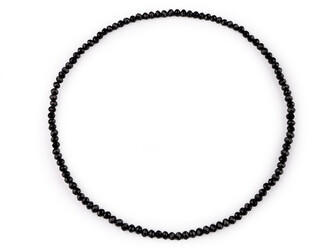 Náhrdelník pružný z broušených skleněných korálků - 1 ks - 7 černá