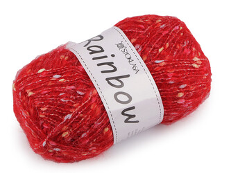 Pletací příze mohérová Rainbow 100 g - 1 ks - 11 (27-2) červená
