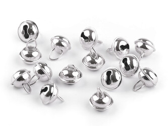 Rolničky Ø12 mm s háčkem - 50 ks - 3 stříbrná