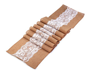 Běhoun / ubrus s krajkou 30x275 cm - 1 ks - 3 režná přírodní