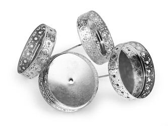 Bodce na svíčky Ø7,5 cm - 4 ks - 3 stříbrná