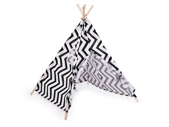 Stan dětský Teepee 80x80x95 cm - 1 ks - 5 bílá chevron