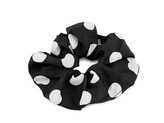 Gumička scrunchie do vlasů, s puntíky - 20 ks - 2 černá
