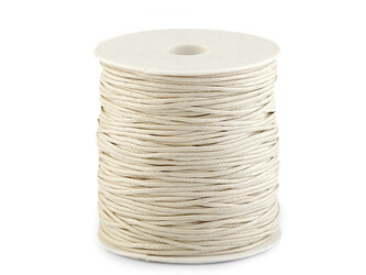 Šňůra bavlněná Ø1,5 mm voskovaná - 1 ks - 14 režná světlá