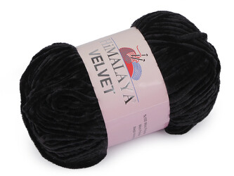 Pletací žinylková příze Velvet 100 g - 1 ks - 8 (90011) černá