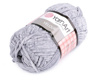 Pletací žinylková příze Velour 100 g - 1 ks - 7 (867) šedá světlá