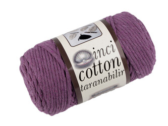 Recyklovaná bavlněná příze macrame Ø5 mm rozčesávací - 1 ks - 38 fialová