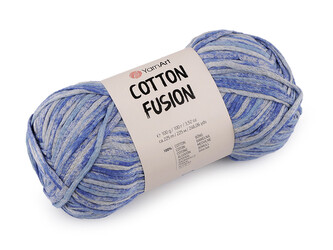 Bavlněná pletací příze Cotton Fusion 100 g - 1 ks - 6 (3645) modrá světlá