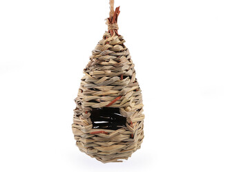Ptačí hnízdo k zavěšení z přírodního materiálu, hand made - 1 ks - 2 přírodní sv.