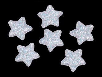 Hvězda s glitry Ø50 mm - 10 ks - 1 bílá AB