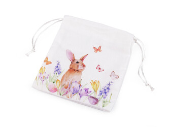 Dárkový pytlík velikonoční 14x15 cm - 1 ks - bílá