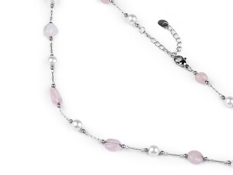 Náhrdelník z nerezové oceli - 1 ks - 1 pudrová