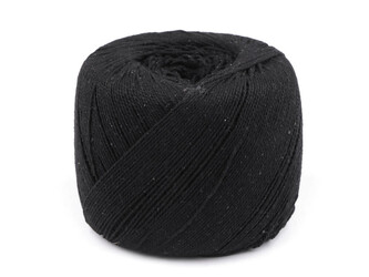 Bavlněná příze macrame Ø1,5-2 mm rozčesávací - 1 ks - 4 černá