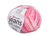 Pletací příze Jeans Soft Color 50 g - 1 ks - 3 (6206) růžová