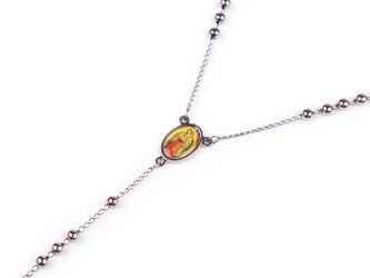 Růženec s kovovými korálky - 1 ks - 14 platina