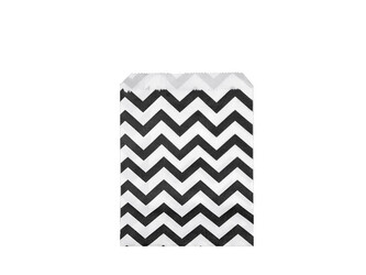 Papírový sáček chevron 10x14 cm - 100 ks - 1 bílo-černá chevron