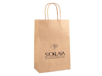 Papírová taška Stoklasa, střední velikost 20x30 cm - 50 ks - hnědá přírodní