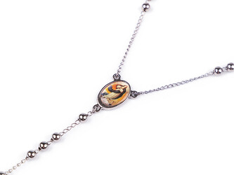 Růženec s kovovými korálky - 1 ks - 5 platina