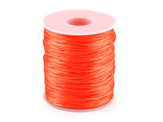 Saténová šňůra Ø1 mm - 1 ks - 23 oranžová neon