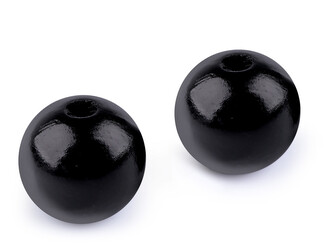 Velké dřevěné korále Ø40 mm - 10 ks - 8 černá