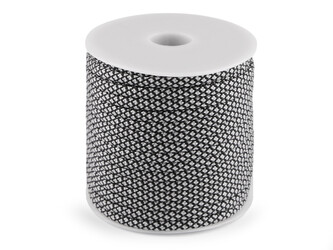 Oděvní šňůra s duší Ø4 mm - 1 ks - 1 bílá černá