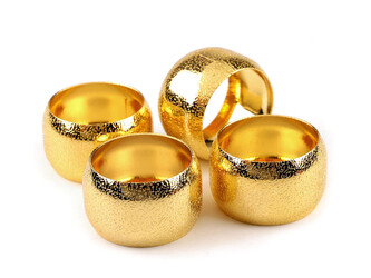 Kroužek na ubrousek - 6 ks - zlatá