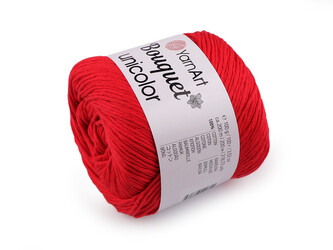 Bavlněná pletací příze Bouquet Unicolor 100 g - 1 ks - 8 (3217) červená