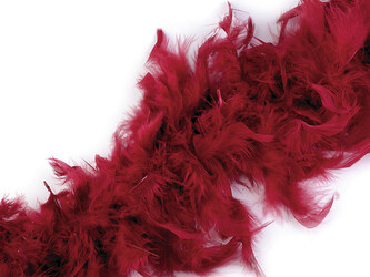 Bohaté boa - krůtí peří 60 g délka 1,8 m - 1 ks - 18 bordó sv.