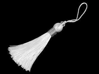 Střapec délka 22-24 cm - 20 ks - 1 bílá stříbrná