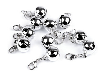 Rolnička s karabinkou Ø13 mm - 20 ks - 1 stříbrná