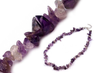 Náhrdelník ze zlomků minerálu - 1 ks - 4 ametyst