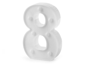 Svítící číslice k narozeninám a Novému roku - 1 ks - 9 "8" bílá