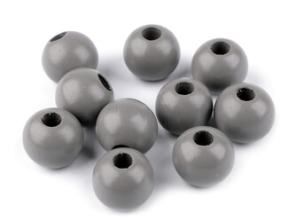 Dřevěné korálky Ø25 mm - 10 ks - 6 šedá světlá