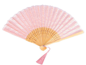 Vějíř krajkový - 1 ks - 5 růžová světlá