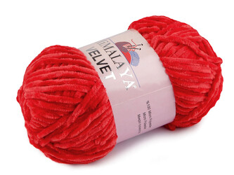 Pletací žinylková příze Velvet 100 g - 1 ks - 11 (90018) červená