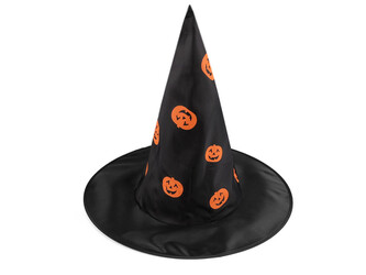 Karnevalový klobouk čarodějnický - pavučina, lebka, netopýr, dýně, čarodějnice - 1 ks - 6 černá dýně