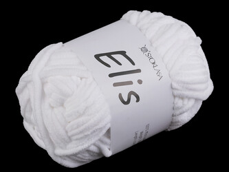 Pletací žinylková příze Elis 100 g - 1 ks - 1 bílá