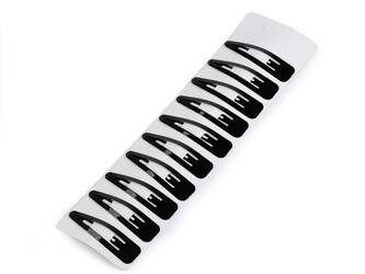 Sponka do vlasů pukačka - 10 ks - 2 černá