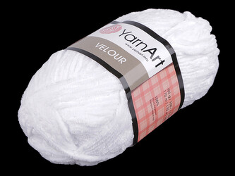 Pletací žinylková příze Velour 100 g - 1 ks - 1 (840) bílá