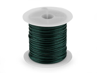Šňůrka hlazená, lesklá Ø1 mm - 25 ks - 6 zelená tmavá