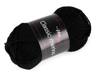 Pletací příze Classic Merino 50 g - 1 ks - 10 (6001) černá