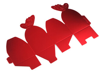 Dárková krabička motýl perleťová - 12 ks - 3 červená