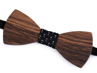 Dřevěný motýlek - 1 ks - 12 hnědá koňak modrá