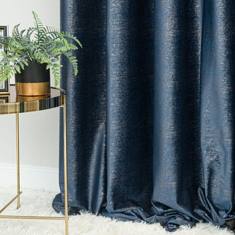 Dekorační vzorovaný závěs s kroužky ELEONORA modrá 140x250 cm (cena za 1 kus) MyBestHome