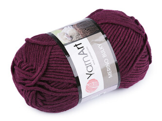 Pletací příze Merino bulky 100 g - 1 ks - 23 (10094) vínová