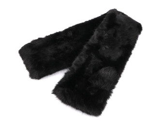Kožešinová šála na provlečení 18x98 cm - 1 ks - 2 černá