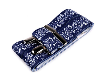 Šle folklor modrotiskové šíře 3,5 cm délka 120 cm - 1 ks - 2 modrá tmavá